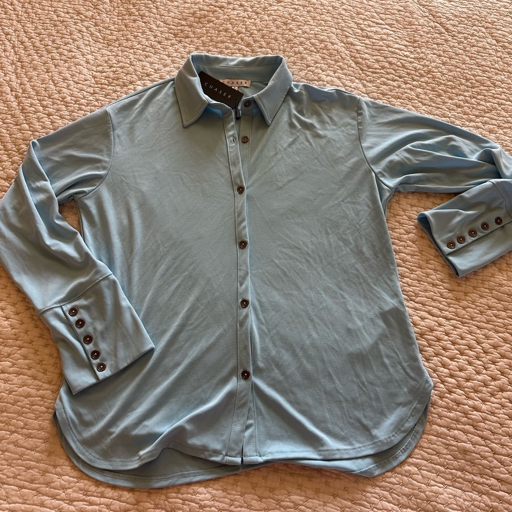 Chaser Blue Blouse Top
